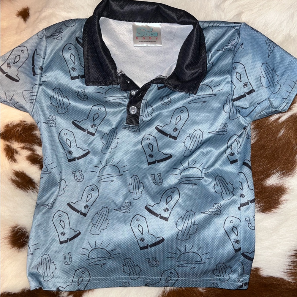 Shea Baby Toddler Boy 4T Western Polo